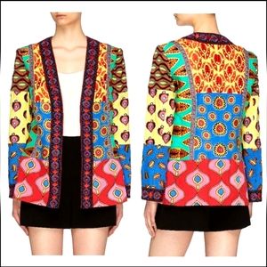 Alice+Olivia x Carla Kranendonk Embroidered Patchwork Artsy Collab Jacket EUC 4